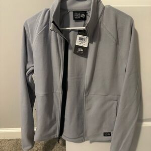 NWT Mountain Hardwear Light Gray Full-Zip Fleece